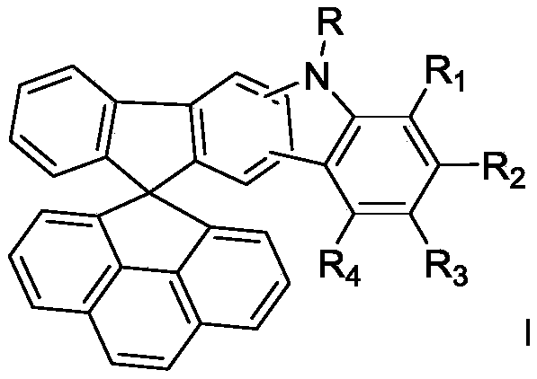 Spirofluorene nitrogen-containing heterocyclic ring organic electroluminescent material and organic light-emitting device thereof