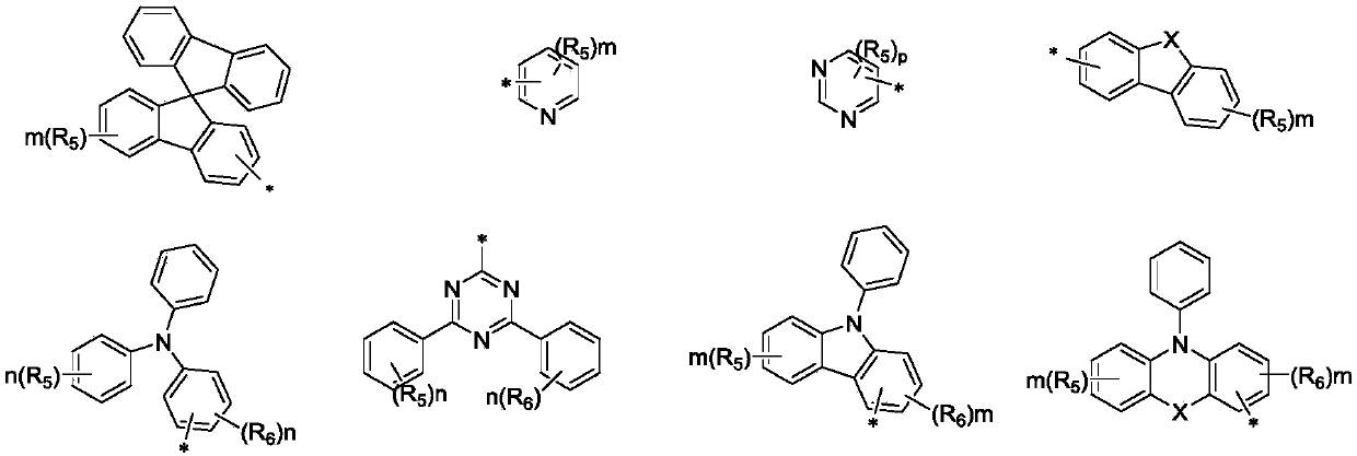 Spirofluorene nitrogen-containing heterocyclic ring organic electroluminescent material and organic light-emitting device thereof