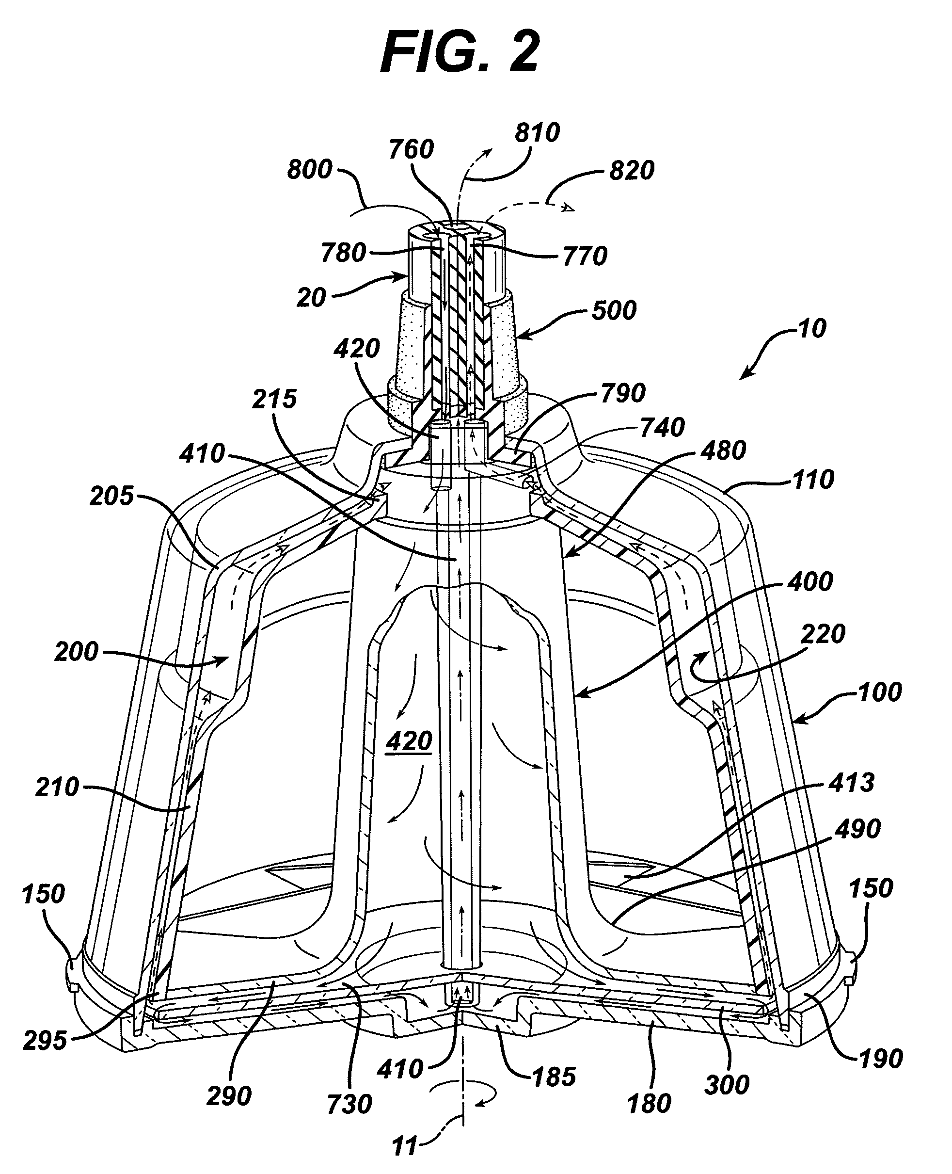 Method and apparatus for the continuous separation of biological fluids into components