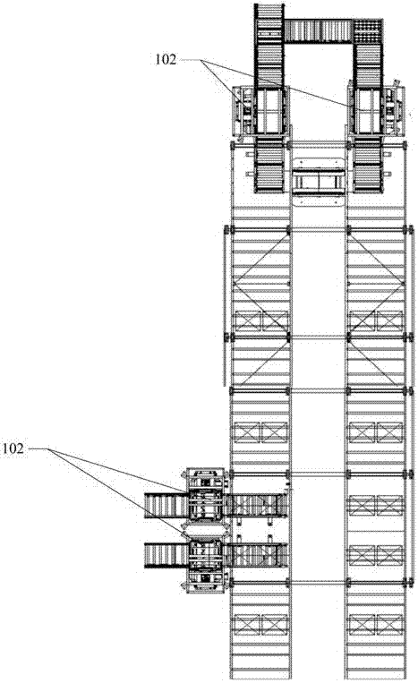 Goods collection caching system and feed box storage and sorting system