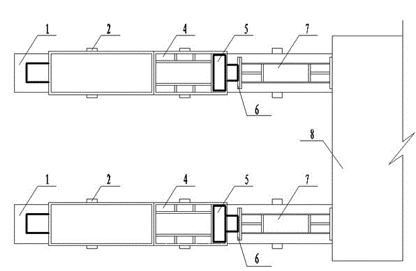 Automatic-locating continuous pushing device for large box beams