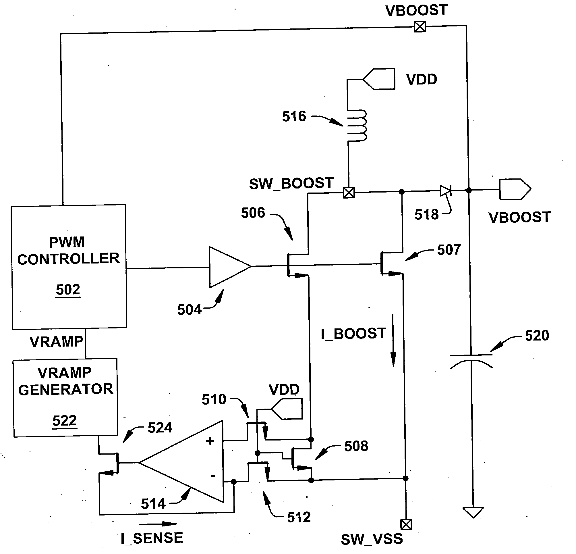 Current sensing circuitry for DC-DC converters