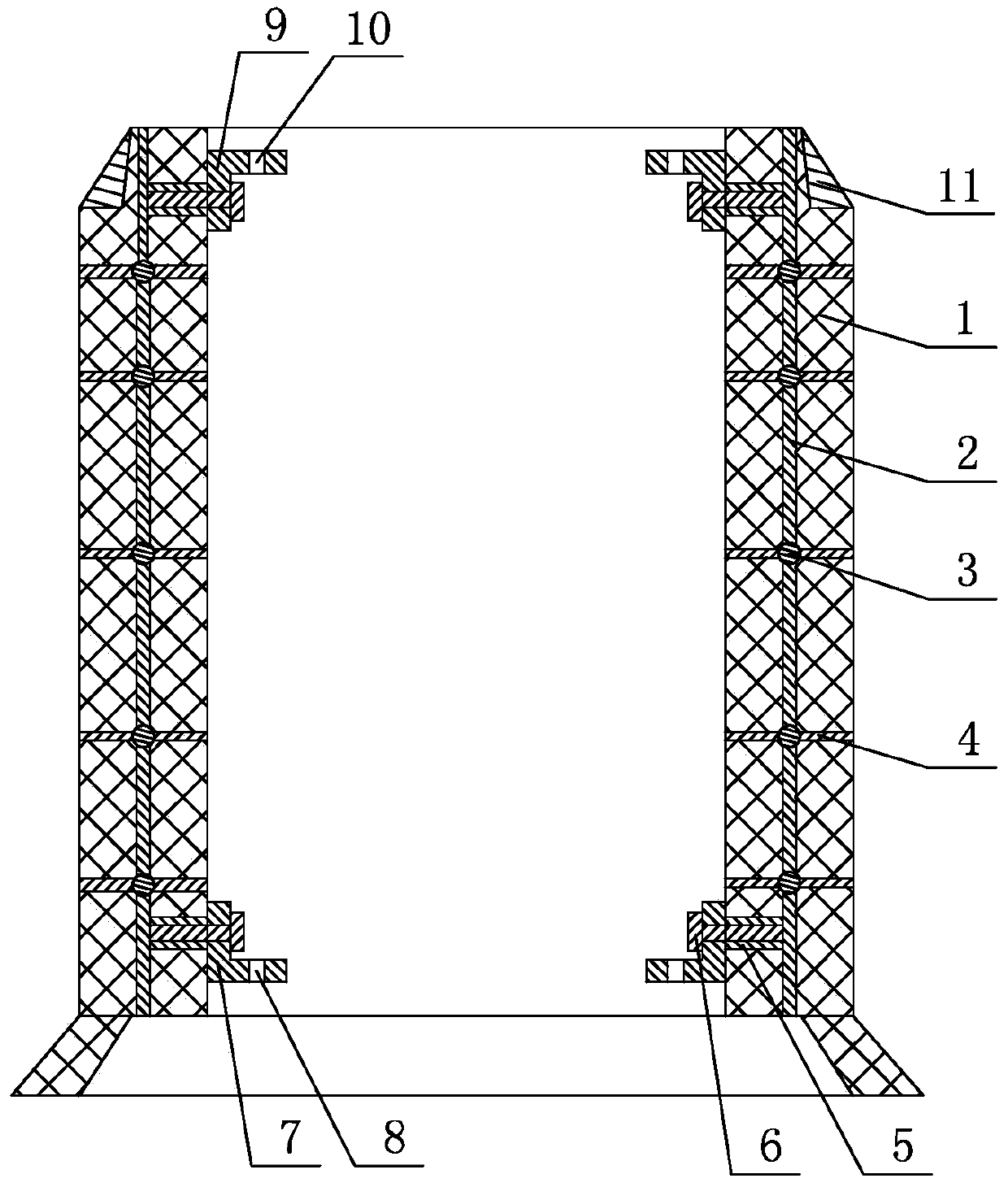 Leakage-resisting square tunnel for prestressed concrete flexible sockets