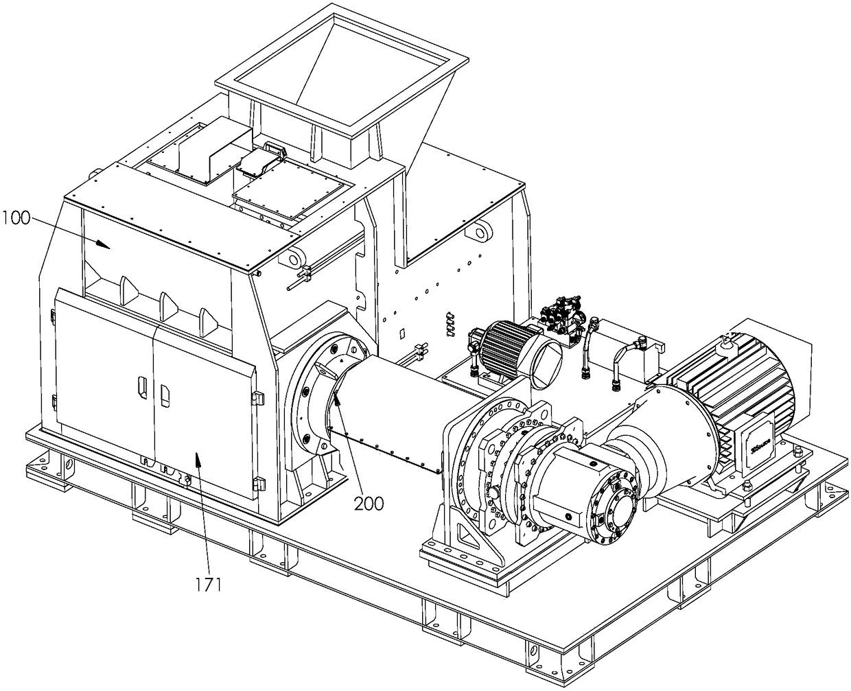 A single shaft shredder