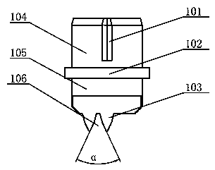 A riveting head structure for plunger steel ball riveting