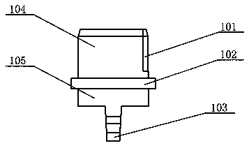 A riveting head structure for plunger steel ball riveting