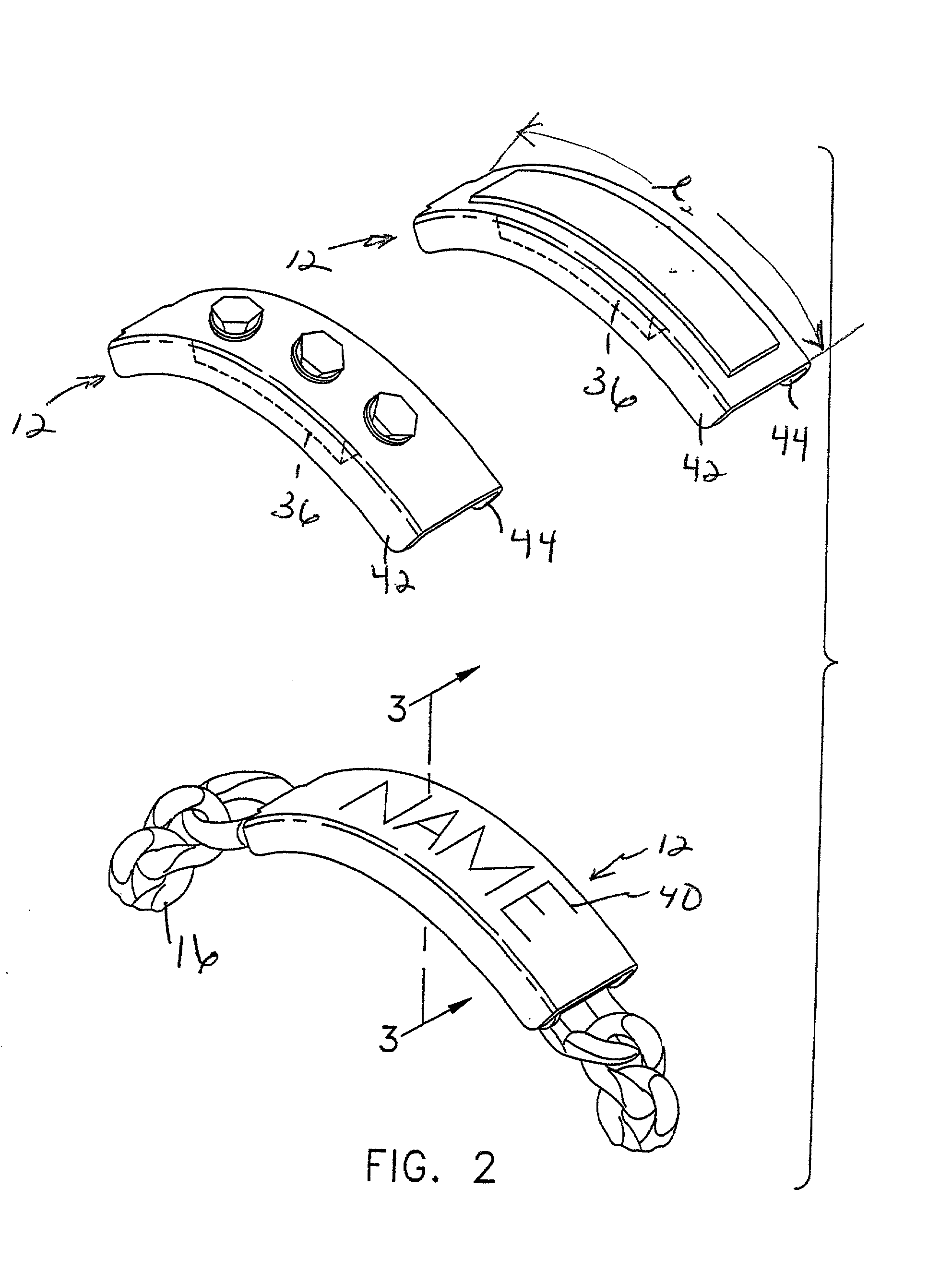 Article of jewelry with interchangeable plaque