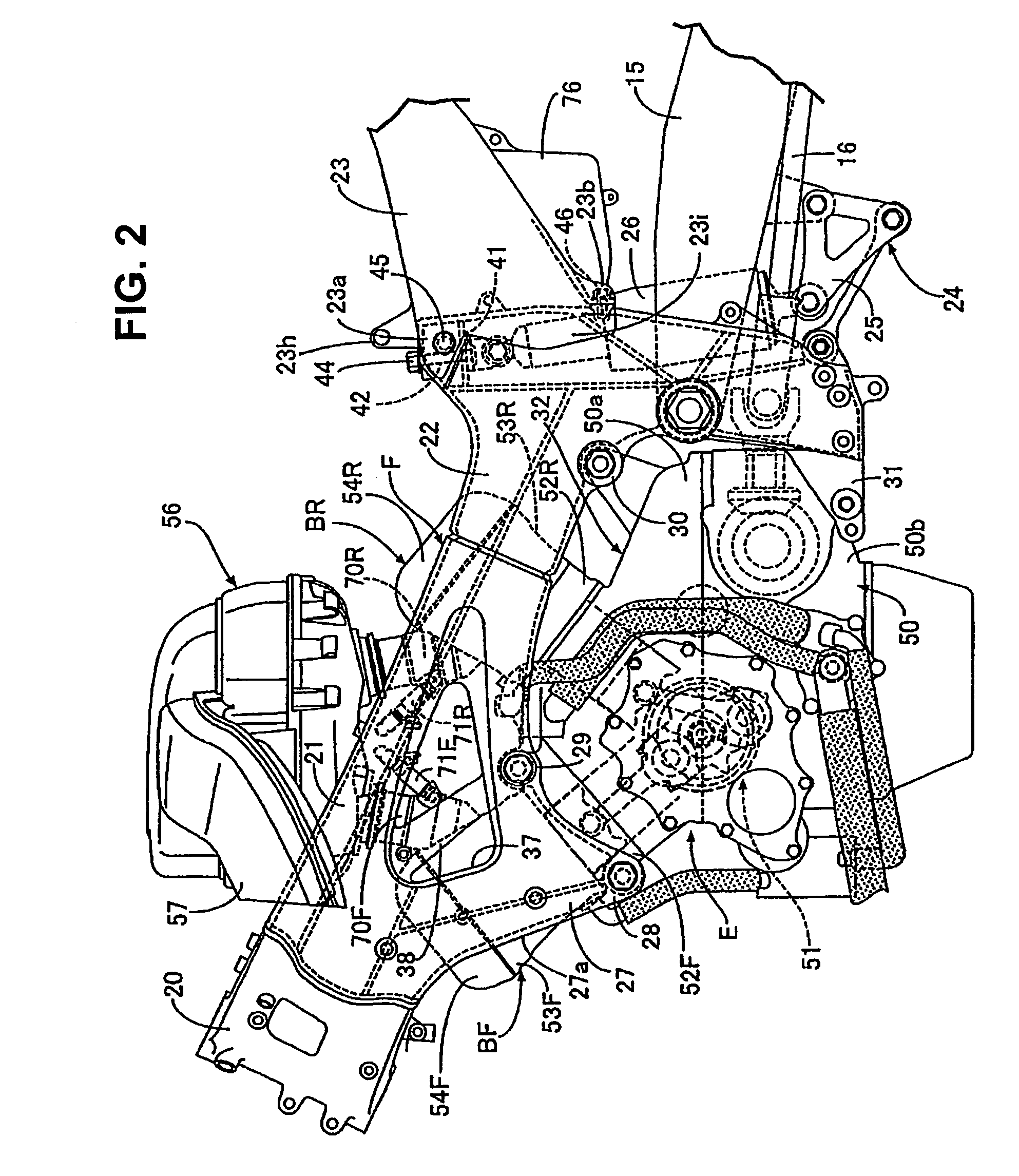 Motorcycle frame structure