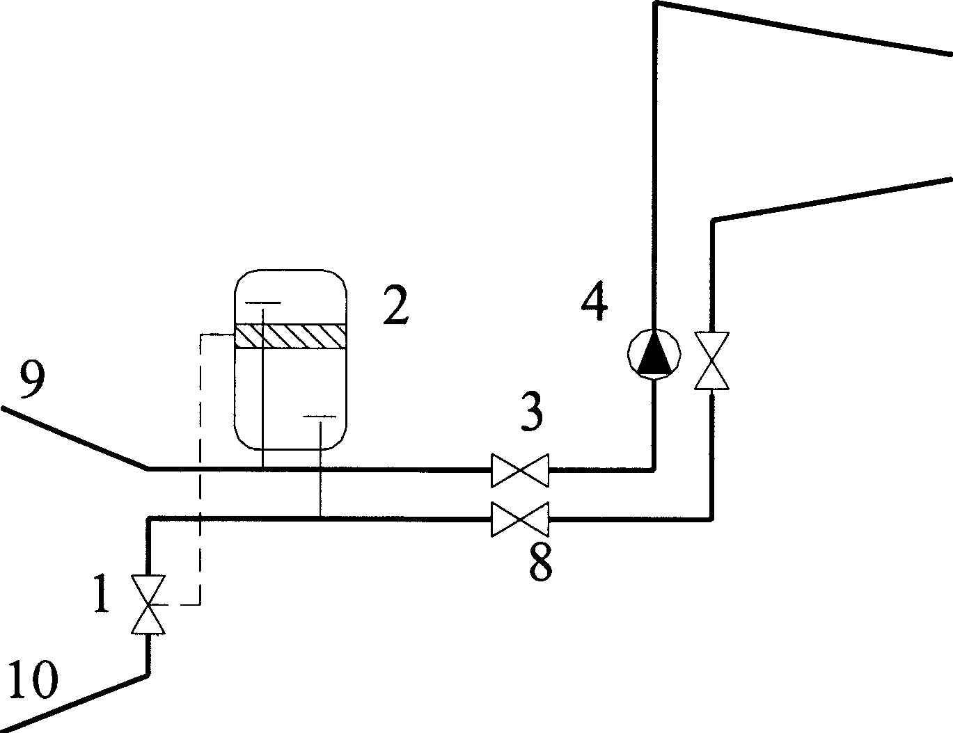 Direct connection pressure separating system for heat supply and iar conditioner