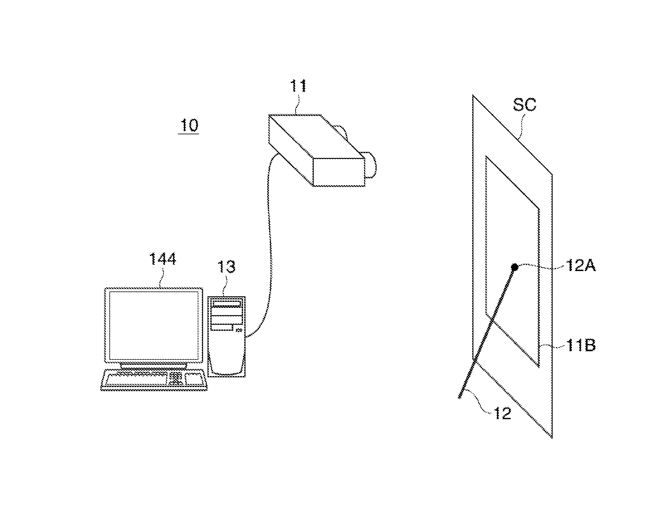 Display device, projector, and display method