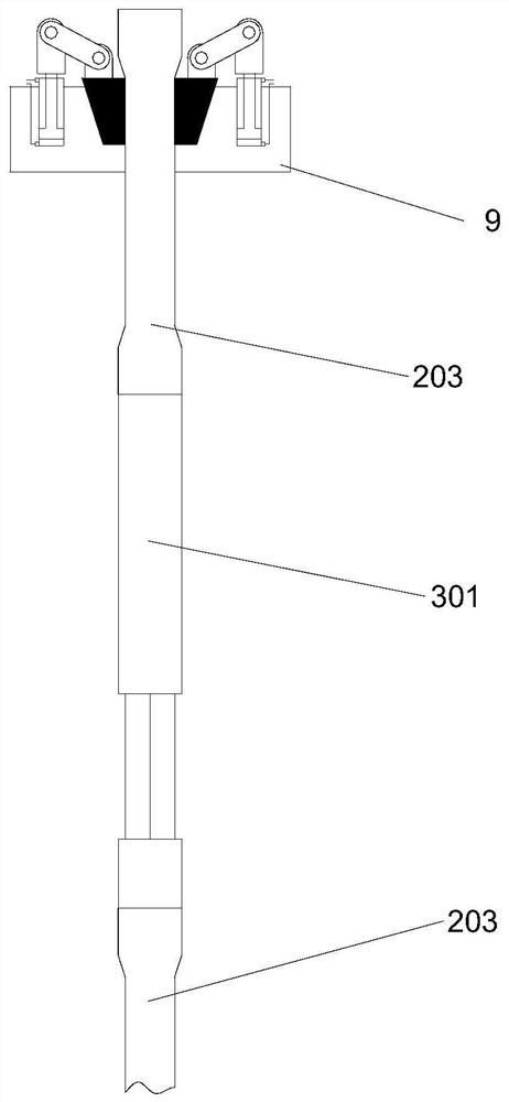 Offshore casing surge compensation dual-drive three-layer casing drilling and coring device