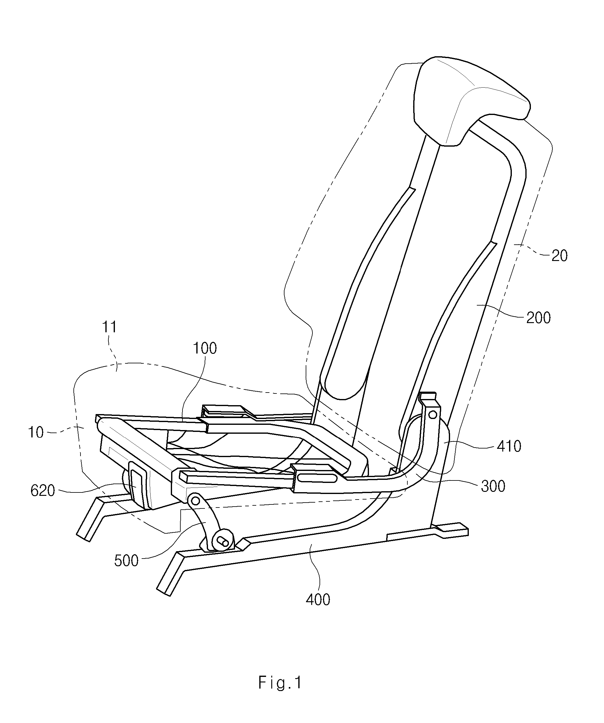 Fold-and dive structure for vehicle seat