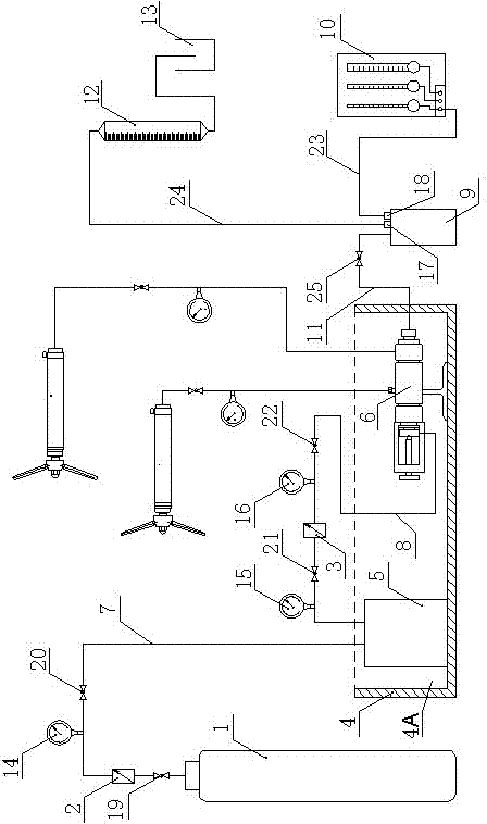 Water-gas two-phase adsorption-desorption-seepage experimental system and method for loaded coal containing methane