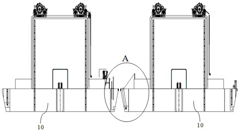 A connection method of a segmented semi-submersible barge connection mechanism