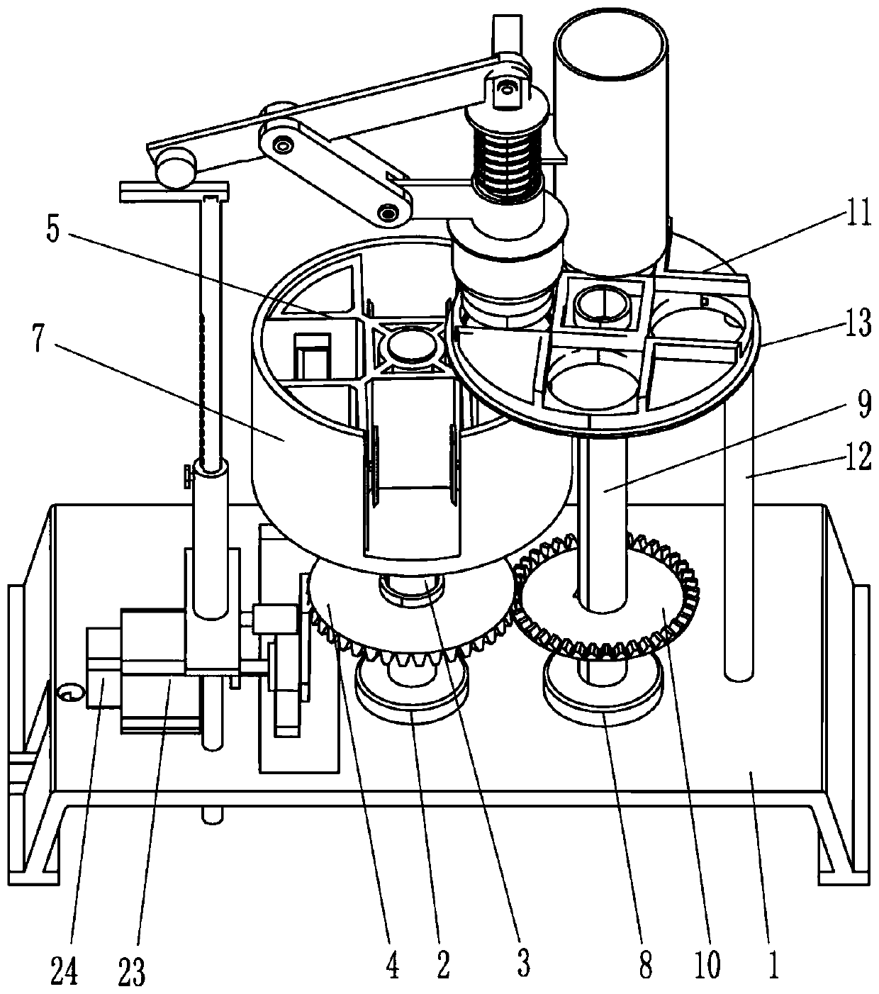 Automatic cover pressing and screwing device for gift packaging tins