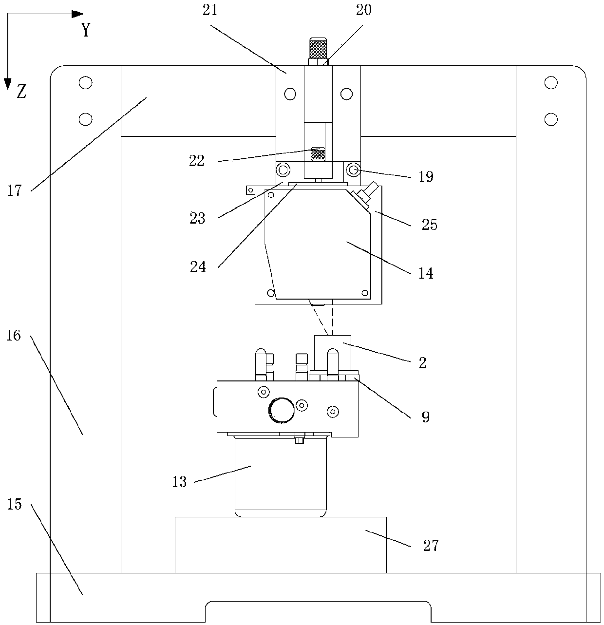 Device and method for measuring spool displacement based on laser displacement sensor