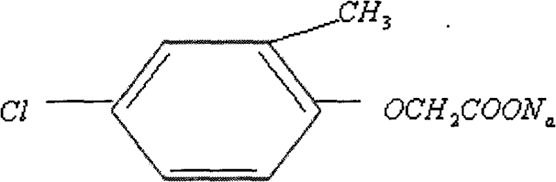 A herbicide water agent formulated from Ke Wu Zong, 2M 4 Chloride Sodium and Ammonium Bicarbonate