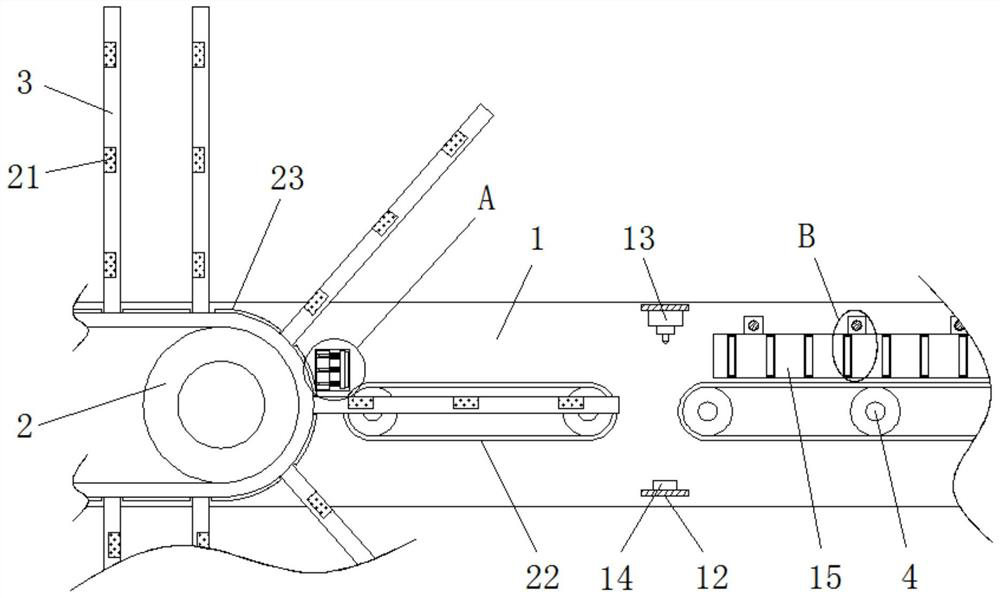 Automatic feeding device of metal decorating machine for machining metal decorating products