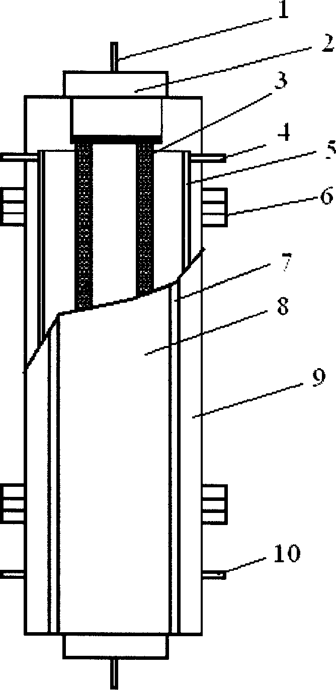 Preparation type electrochromatography separation arrangement with applied electric field being vertical to flow direction