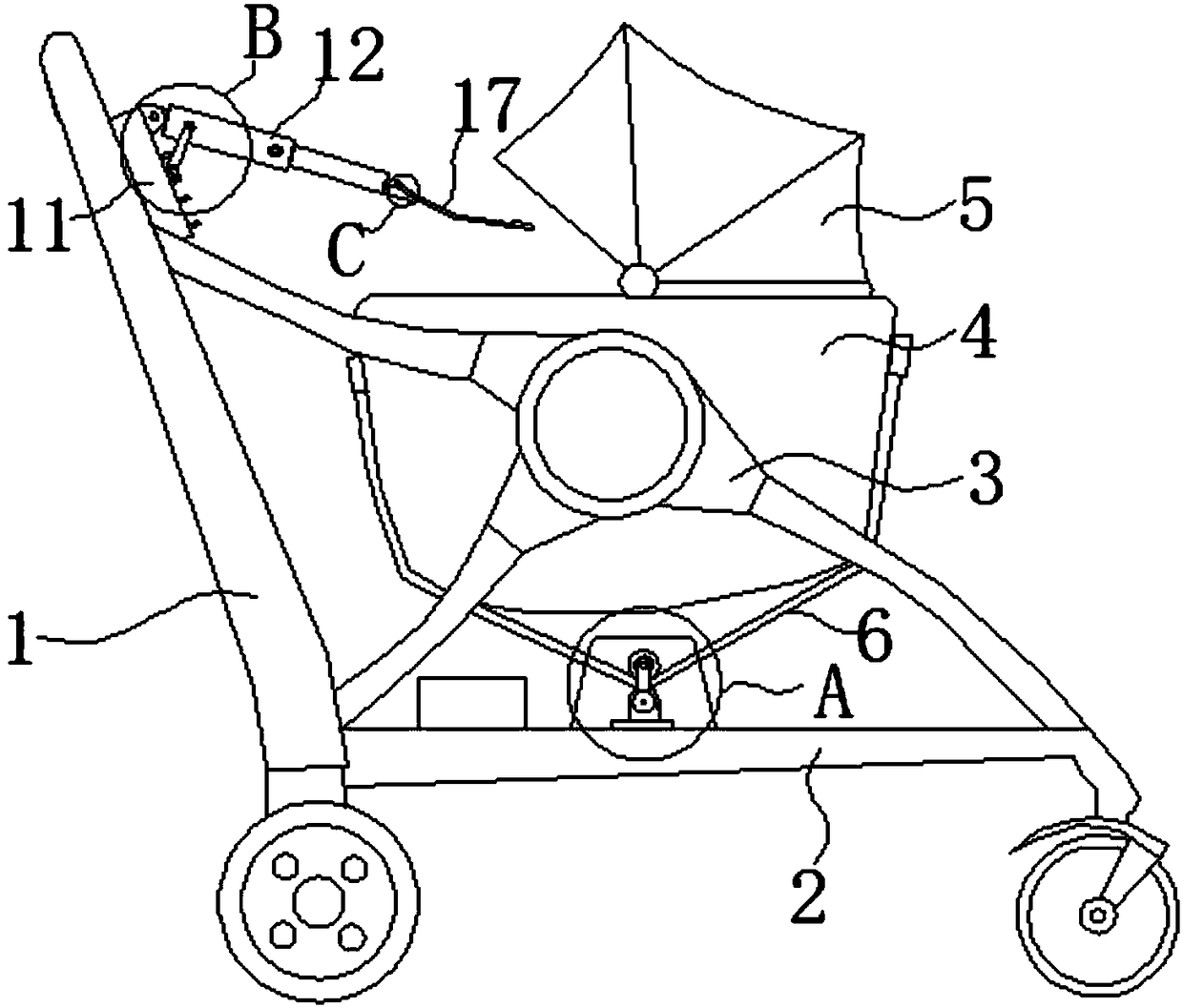 Anti-mild-spitting baby nursing vehicle