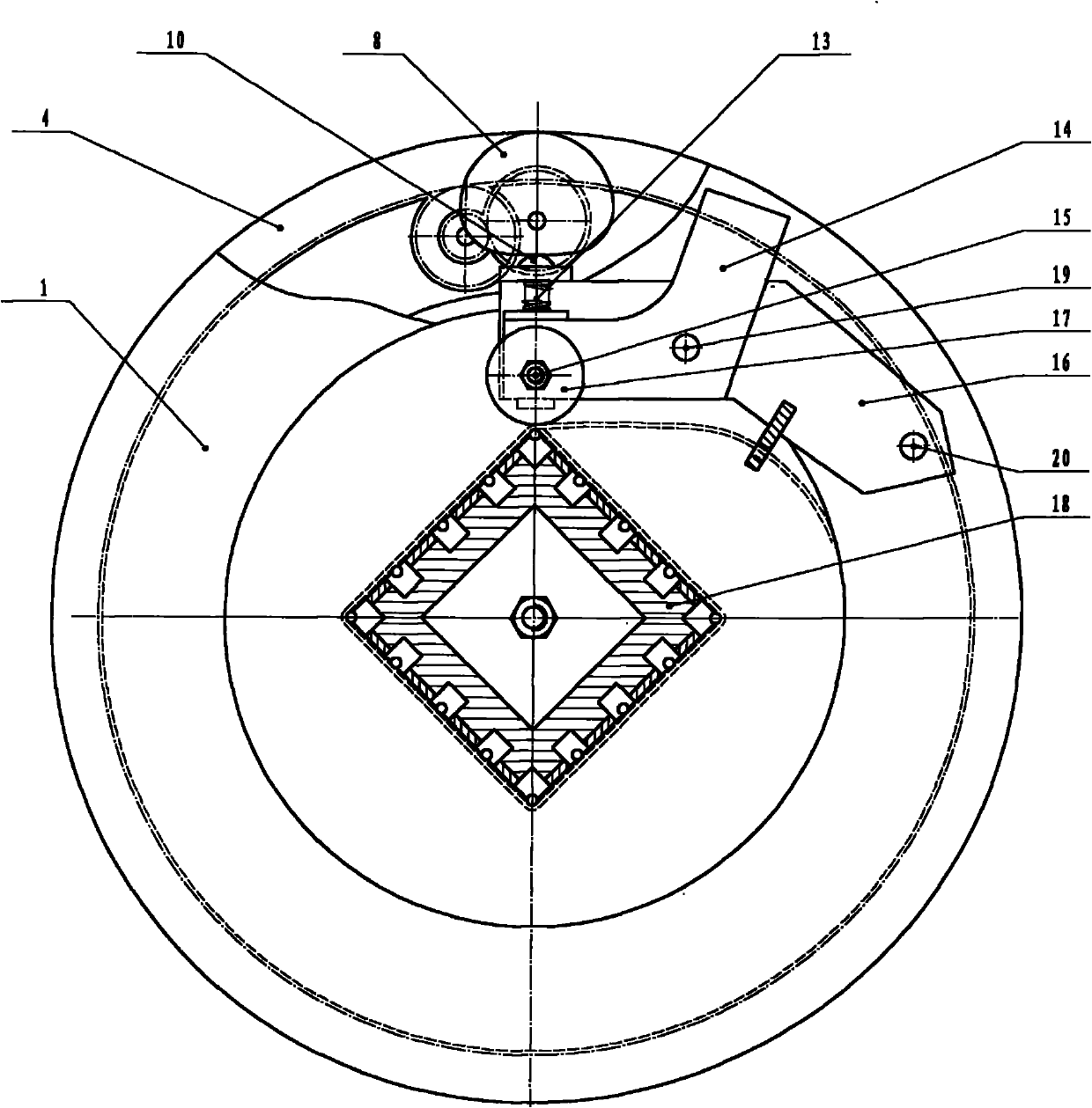 Welding and forming device of concrete hollow square pile reinforcing cage