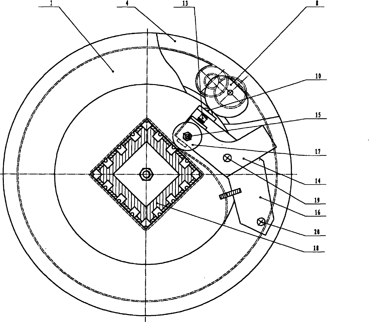 Welding and forming device of concrete hollow square pile reinforcing cage