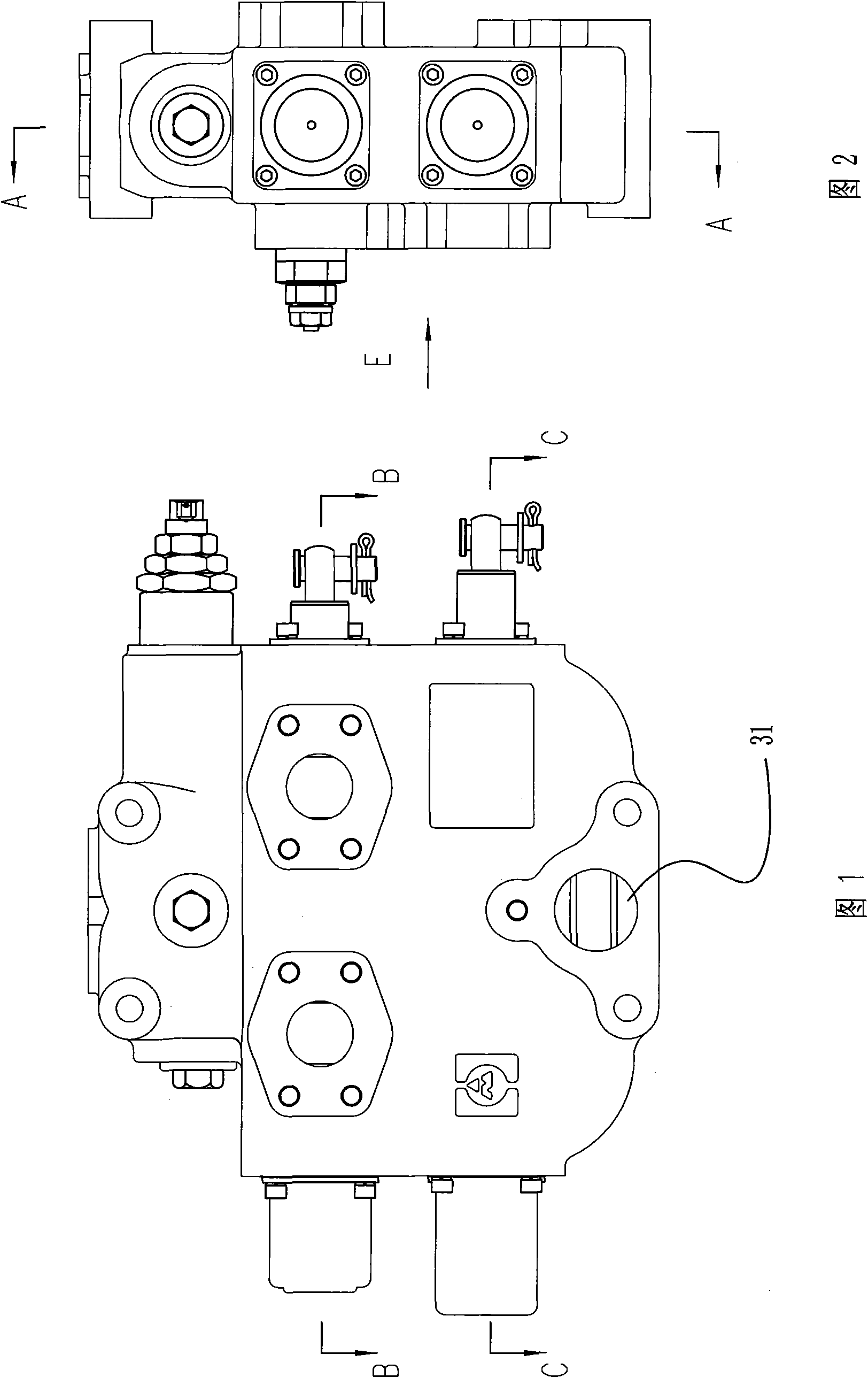 Integral manual multi-path reversing valve