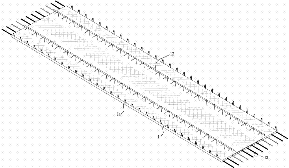 Lap joint bar type prestressed two-way laminated plate and construction method