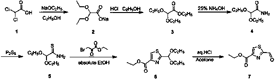 Synthesis method of 2-formyl-4-carboxylic acid ethyl thiazole