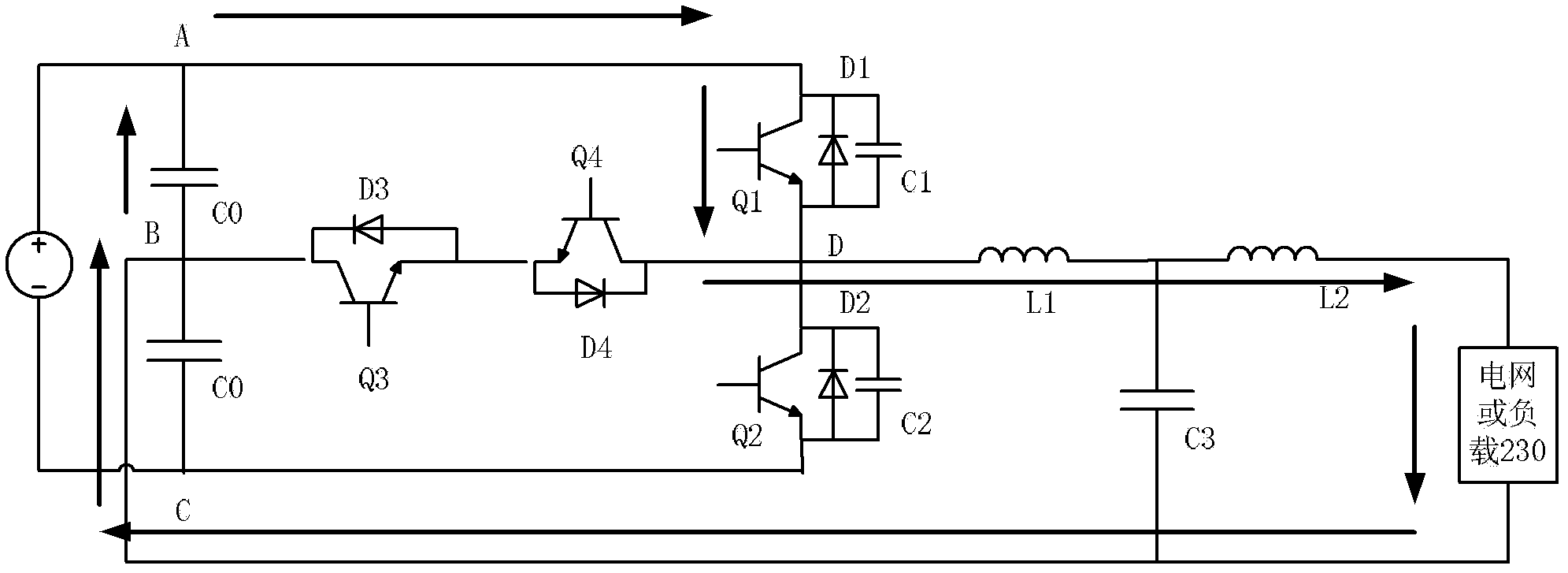 Three-level inverter circuit