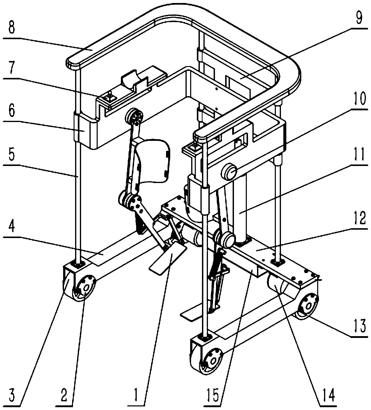 Autonomously movable rehabilitation training robot for lower limbs