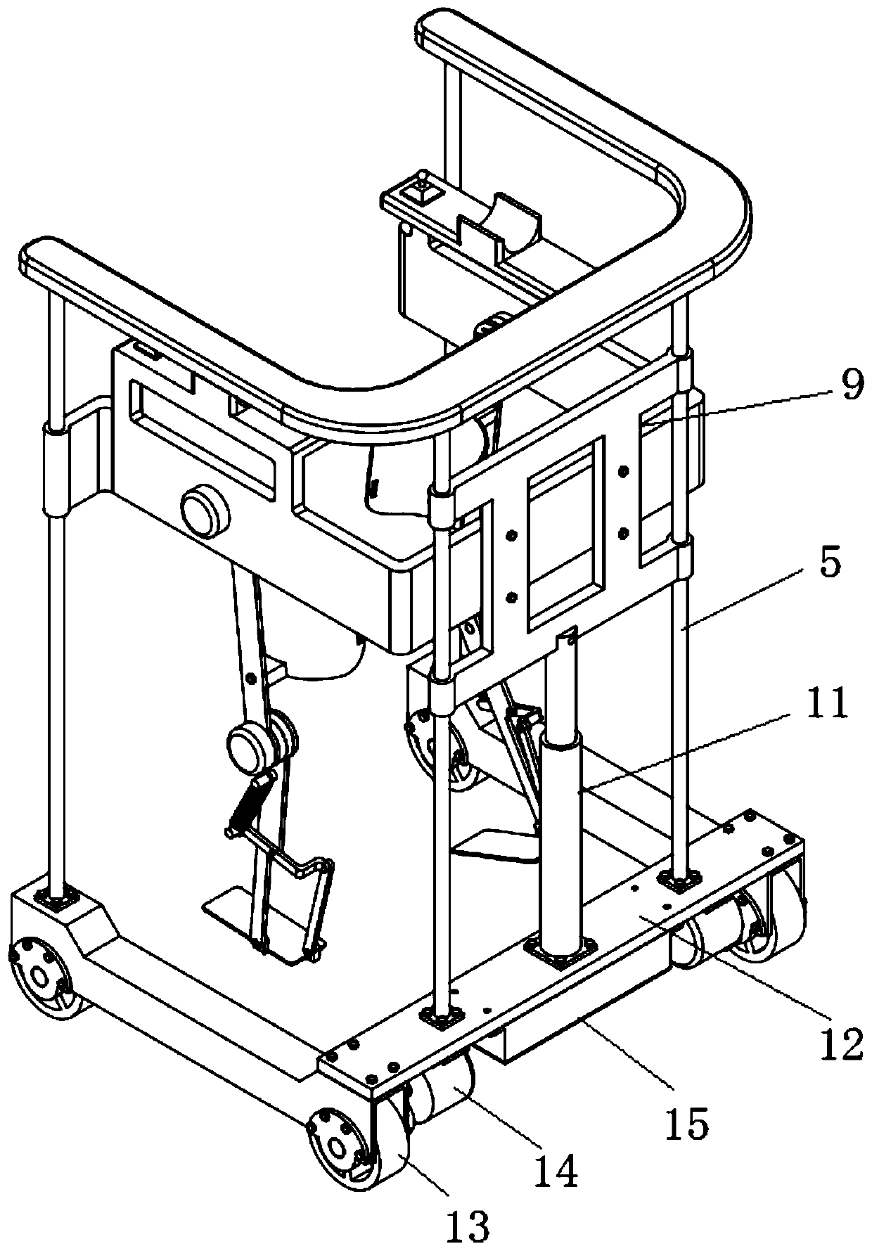 Autonomously movable rehabilitation training robot for lower limbs