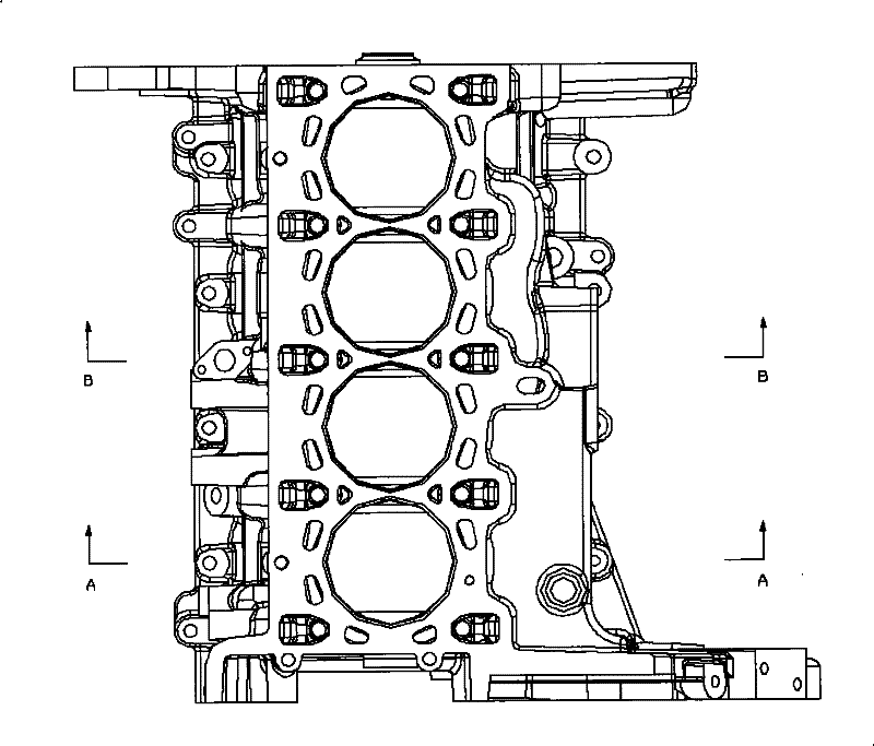 Diesel engine cylinder block of sedan and casting method thereof