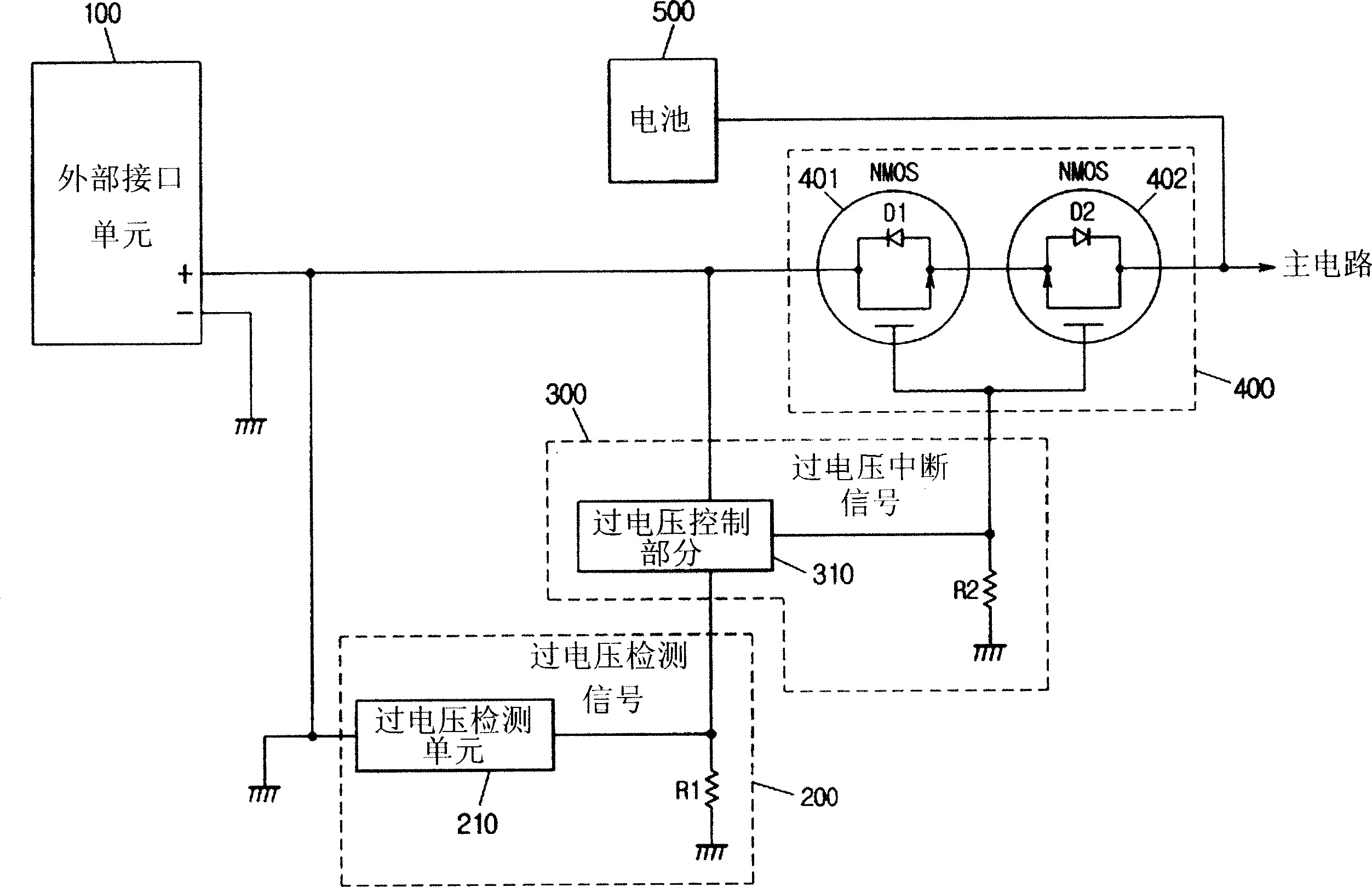 Over-voltage protection in portable equipment