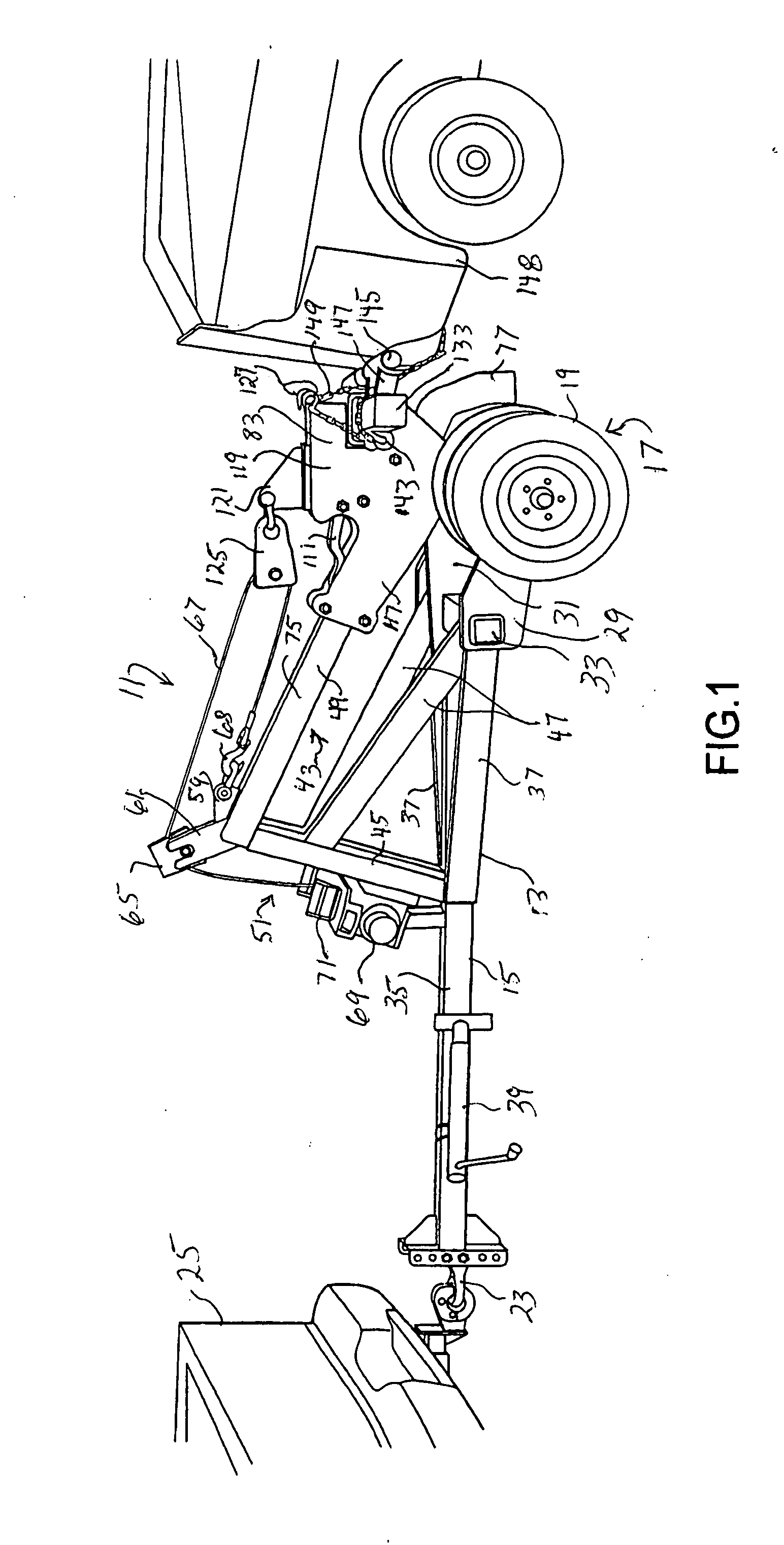 Intermediate apparatus for towing utility vehicles