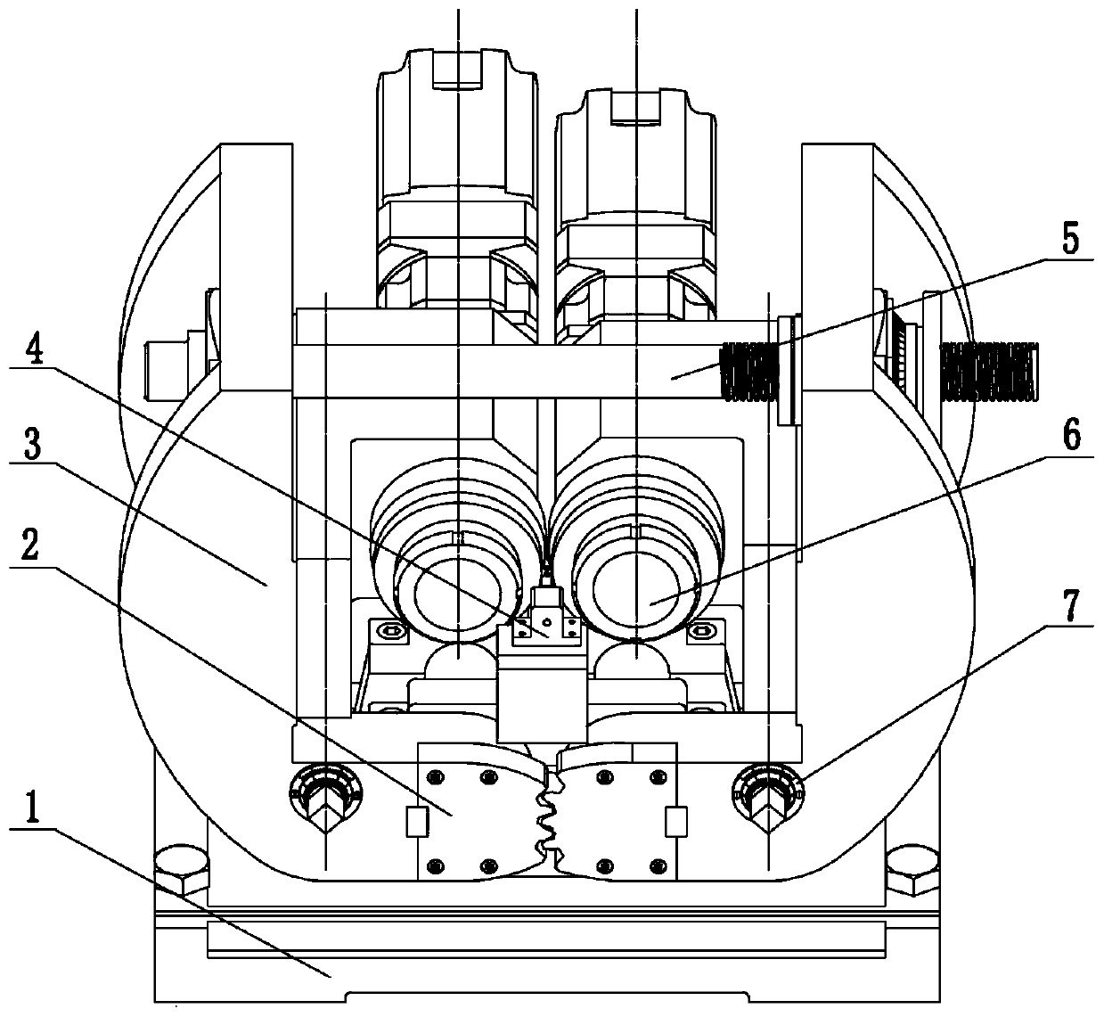 A double-shaft cantilever skew rolling mill