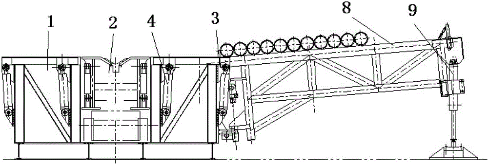 Motive power catwalk pipe wane and pipe loading method of motive power catwalk pipe wane