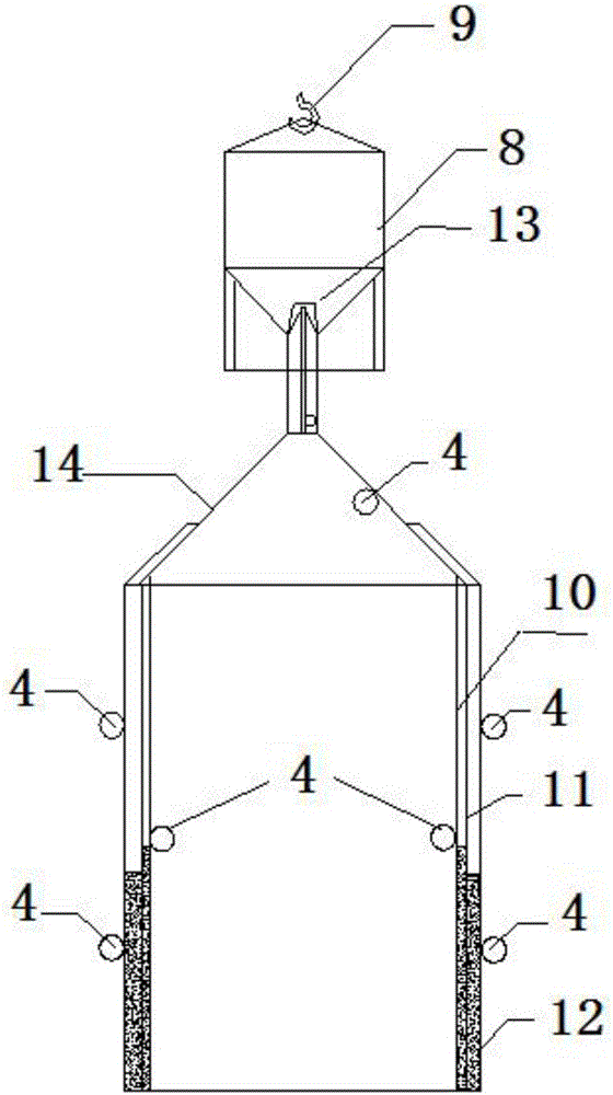 Vertical pouring and fast homogenizing device and method for pipe cores of PCCPs