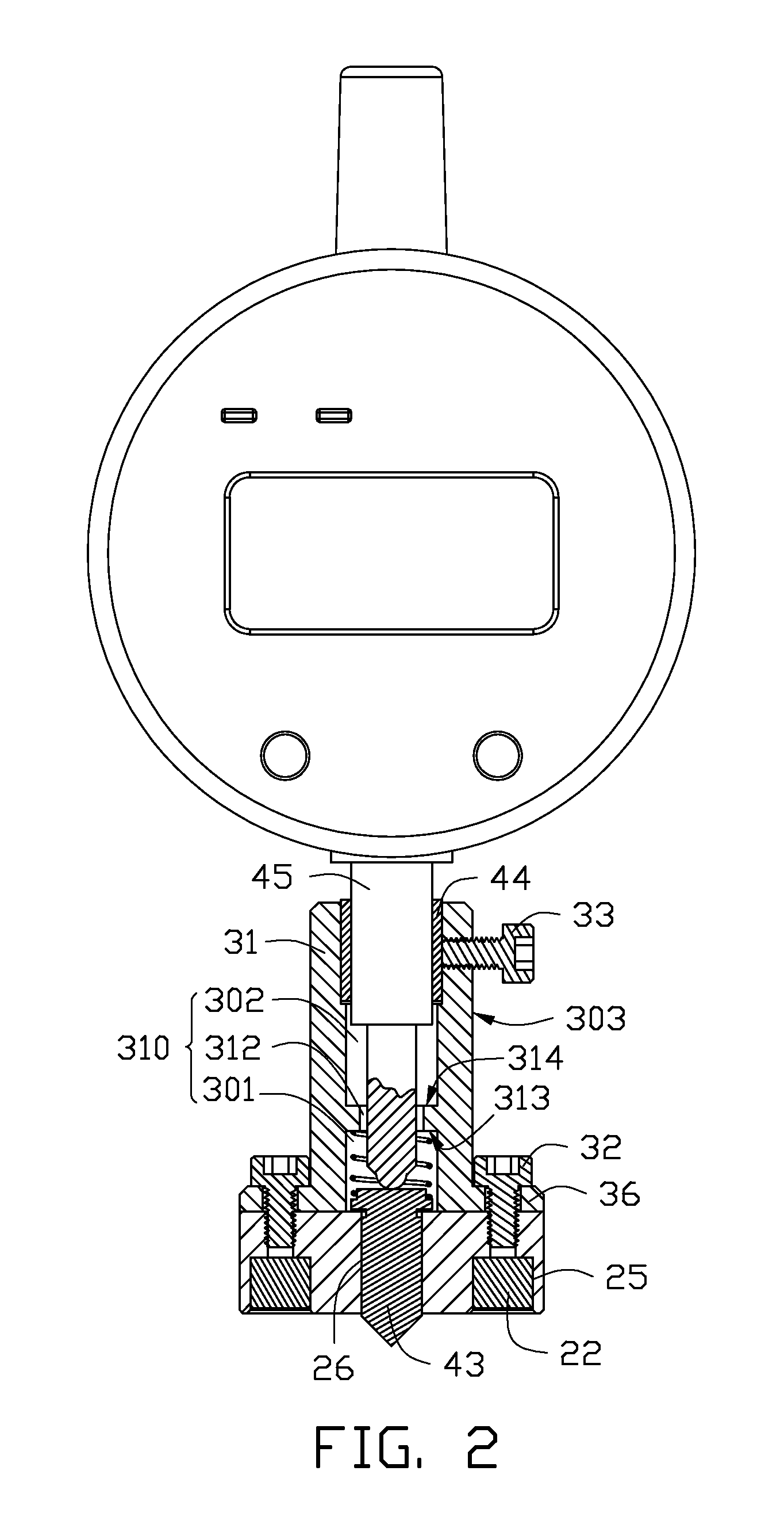 Counterbore hole chamfer depth measuring apparatus and method