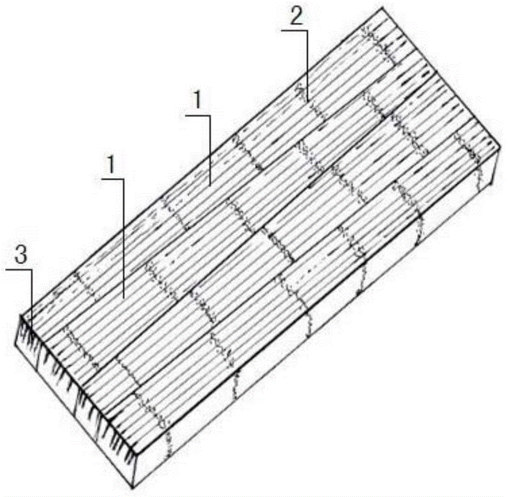 Formaldehyde-free bamboo recombined, plasticized and polymerized building structure material and production technique