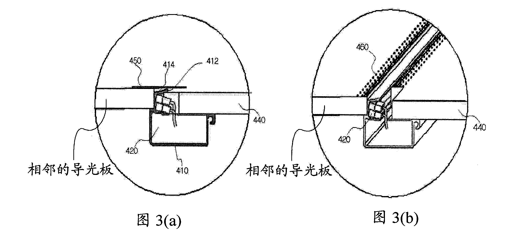 Magnified backlight device made of a plurality of light guiding panel cells which are successively connected side by side with overlap