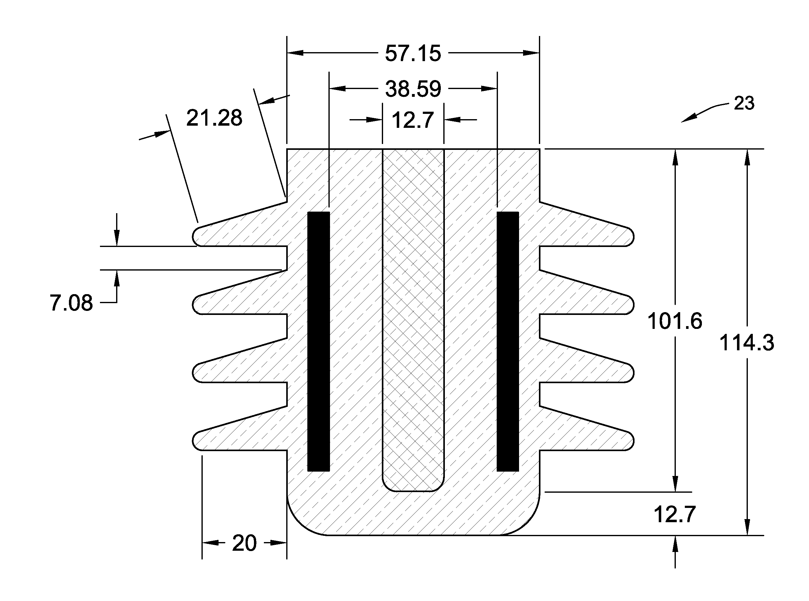 Capacitive voltage sensor for medium voltage metering