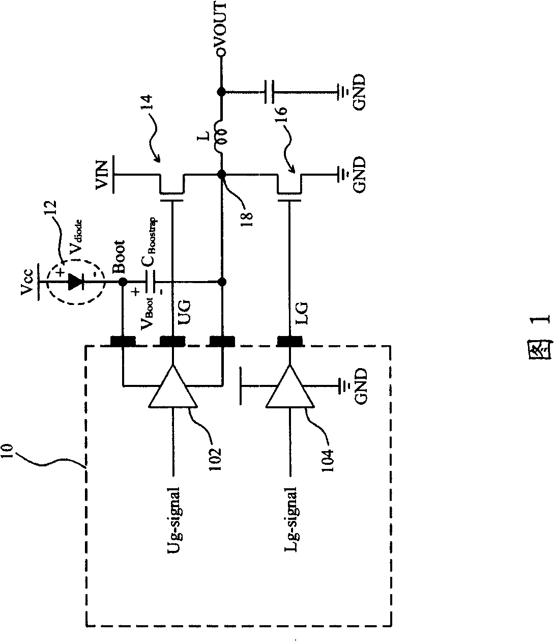 Circuit for charging bootstrap capacitor of voltage converter