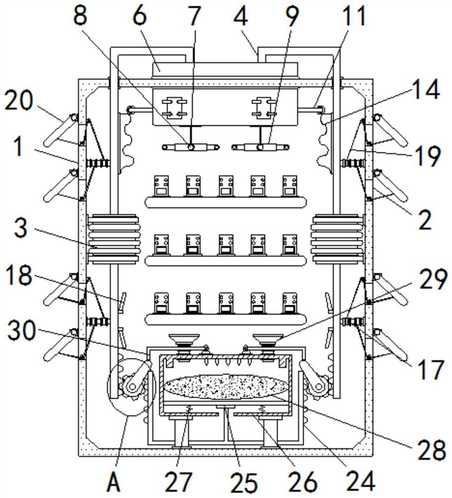 Fireproof big data machine room power distribution box capable of automatically closing heat dissipation holes