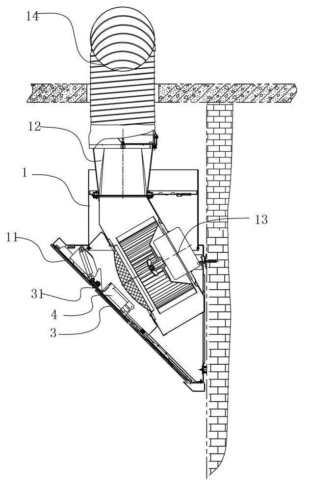 Locking device of air inlet of range hood