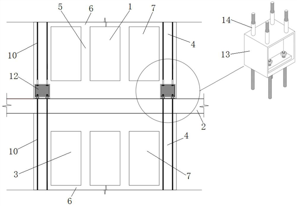 Ribbed box-based assembly type wall connecting structure and construction method thereof