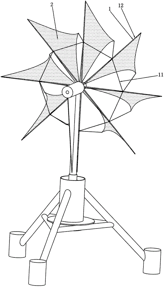 Axial current force curtain sail current wheel