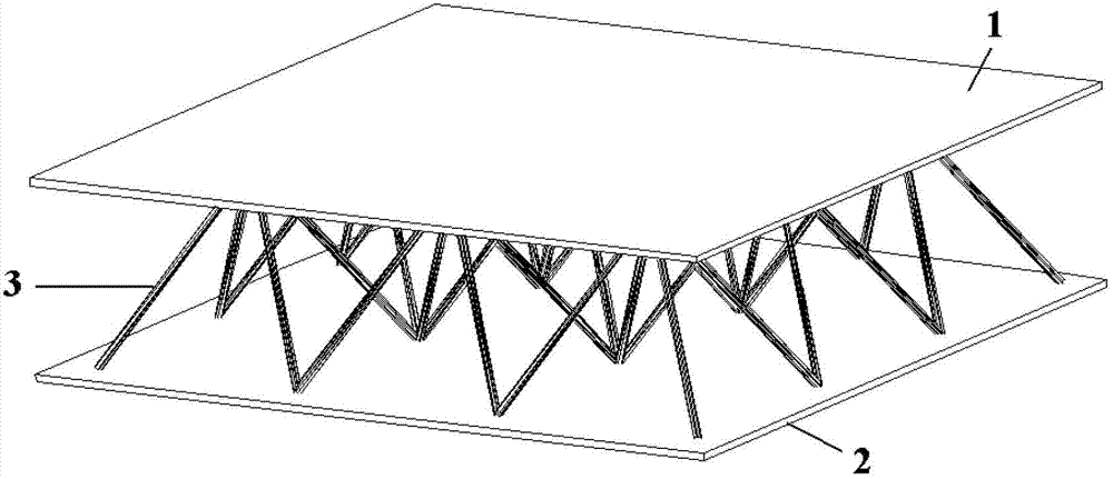 Cf/SiC dot matrix composite flat plate with rectangular pyramid structure and preparation method for flat plate