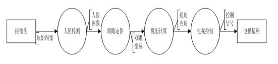 Television automatic steering method based on user perspective