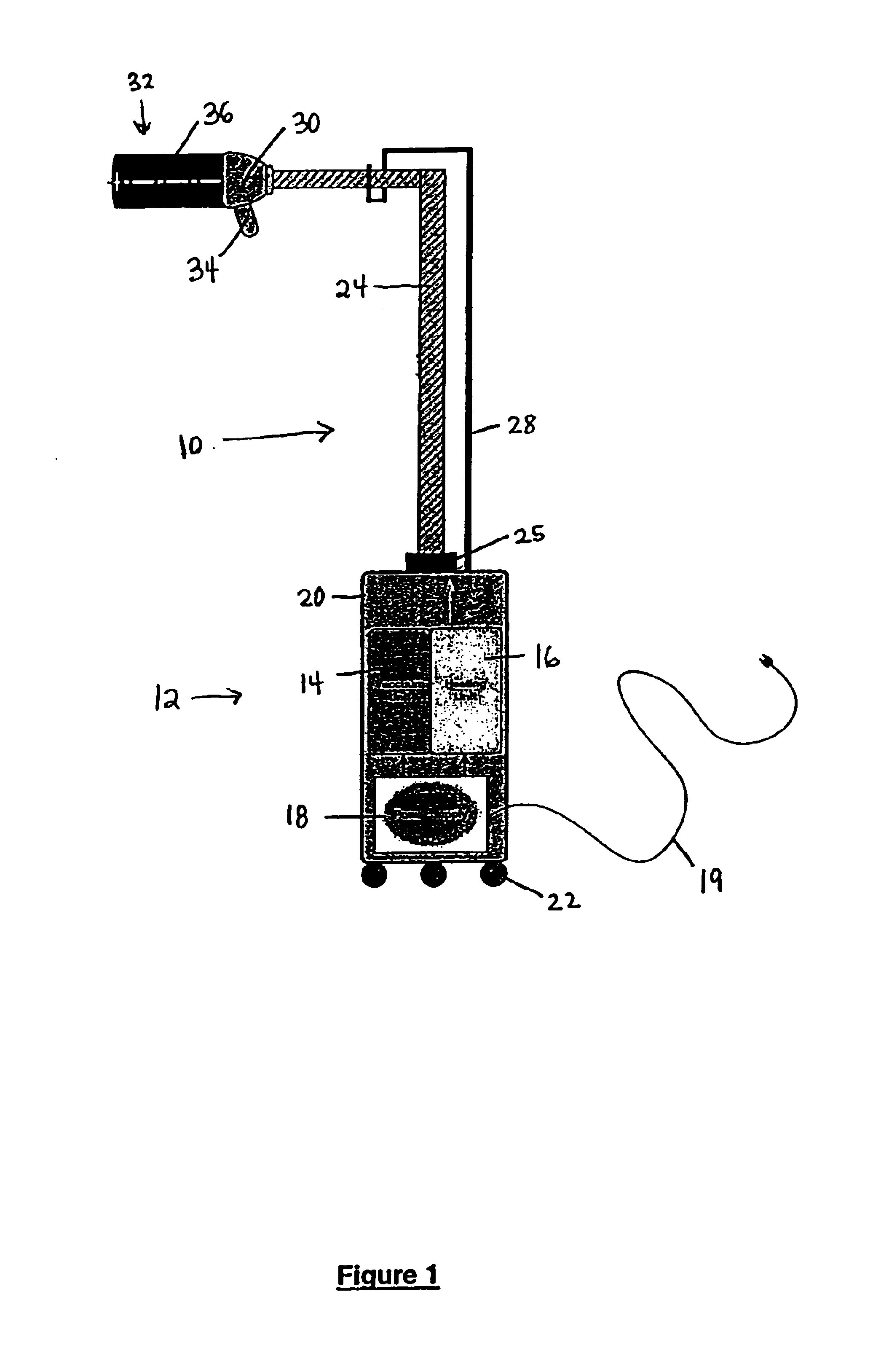 Grooming device with vacuum for drying and straightening hair